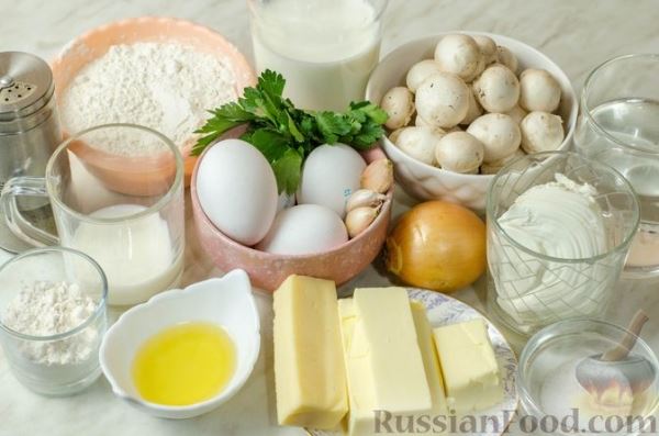 Закусочные профитроли с грибами и сыром